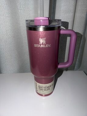 Stanley Quencher Travel Tumbler - Sparkling Berry Pink with Light Pink Handle